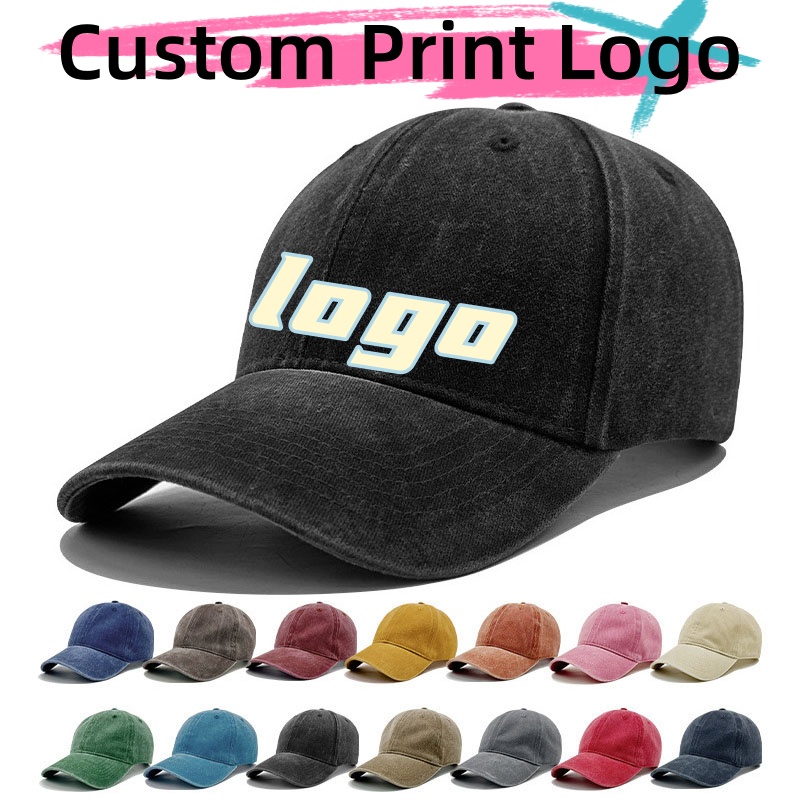Company Profile Printing - 맞춤형 로고 프린트 빈티지 워싱 코튼